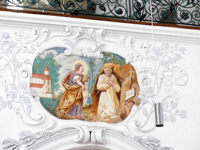 Johann Baptist Zimmermann (1701–1757), Stuck im Deckenbereich, Buxheim, ehemalige Reichskartause, jetzt Salesianerkloster, Klosterkirche Maria Saal, 1711–1712, Bild 4/8