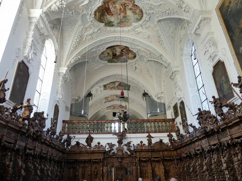 Johann Baptist Zimmermann (1701–1757), Stuck im Deckenbereich, Buxheim, ehemalige Reichskartause, jetzt Salesianerkloster, Klosterkirche Maria Saal, 1711–1712, Bild 6/8