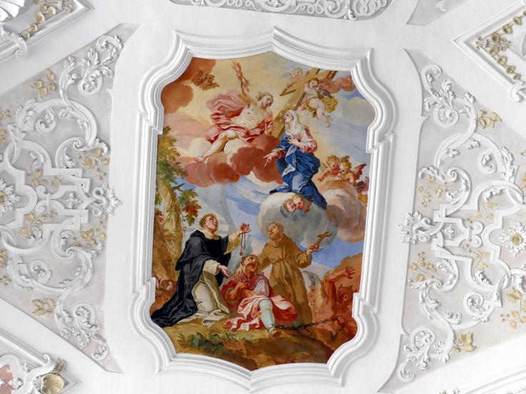 Johann Baptist Zimmermann (1701–1757), Fresken unter der Empore und im Gewölbe, Maria Medingen, ehem. Dominikanerinnen- jetzt Franziskanerinnenkloster, Klosterkirche Mariä Himmelfahrt, 1718–1719, Bild 3/7