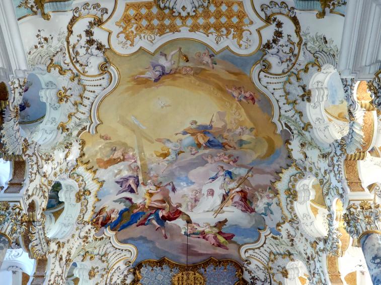 Johann Baptist Zimmermann (1701–1757), Fresken im Chor, Wies, Wallfahrtskirche Zum Gegeißelten Heiland (zur Prämonstratenser-Abtei Steingaden gehörig), 1749, Bild 3/3