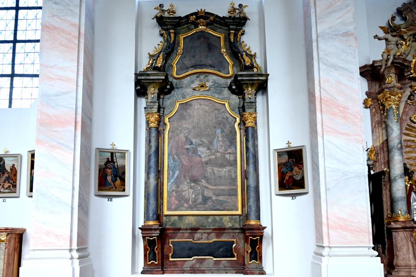 Matthäus Günther (1730–1787), Altarbild des nördlichen Seitenaltars Tod des Hl. Joseph, Seebach (Deggendorf), Pfarrkirche St. Stephan, 1768, Bild 1/2