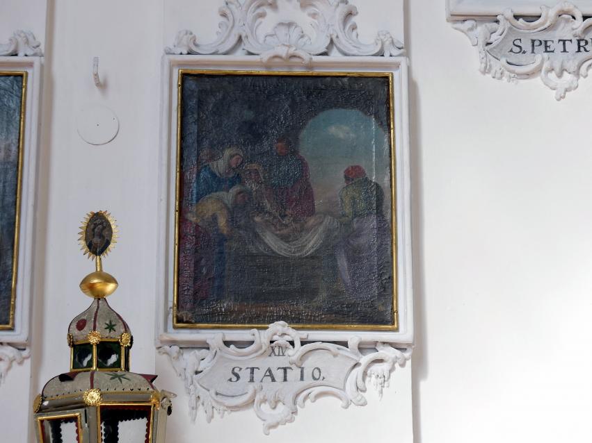 Matthäus Günther (1730–1787), Tafelbilder mit Aposteln und Evangelisten an den Wänden von Langhaus und Chor, Wessobrunn, Pfarrkirche St. Johannes der Täufer, 1757–1758, Bild 6/28