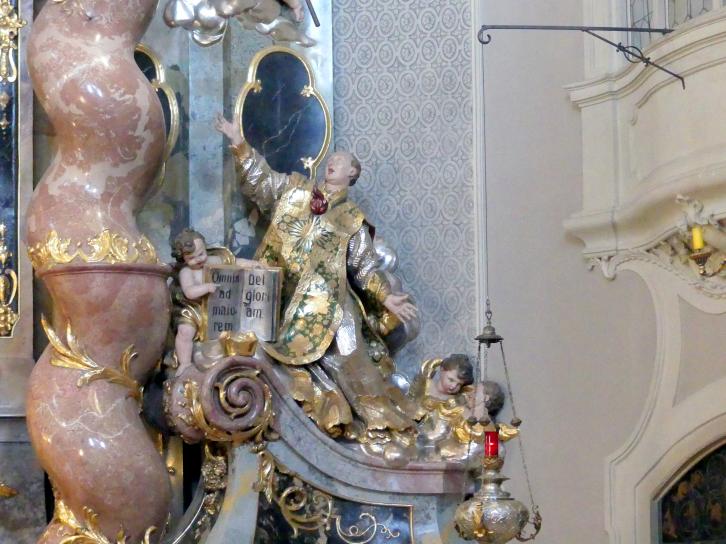 Egid Quirin Asam (1714–1748), Skulpturen am Hochaltar Hl. Karl Borromäus und Hl. Ignatius, Straubing, Ursulinenkloster, Klosterkirche St. Ursula, 1738–1739, Bild 2/2