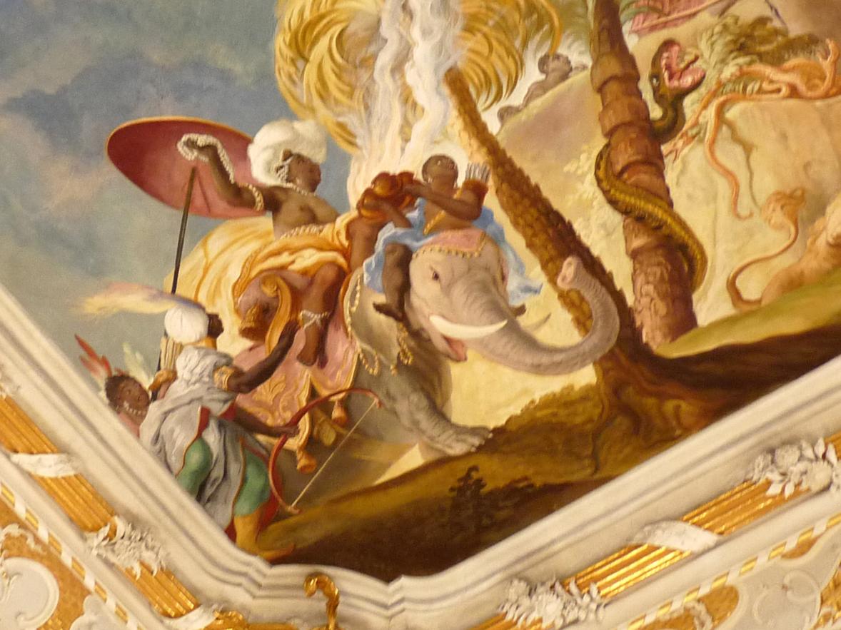 Cosmas Damian Asam (1713–1738), Deckenfresko Mysterium der Menschwerdung Christi, Ingolstadt, Asamkirche (Kongregationssaal Maria de Victoria, seit 1807 Kirche), 1734, Bild 3/22