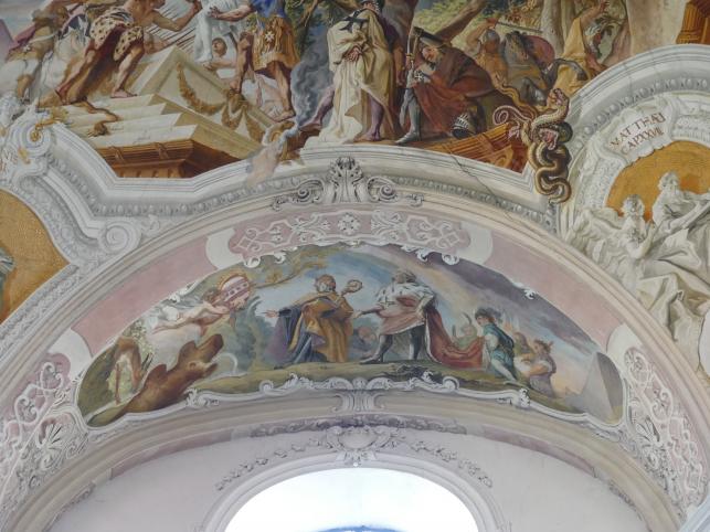 Cosmas Damian Asam (1713–1738), Fresken in den Gewölben, Wahlstatt, ehem. Benediktiner-Propstei, ehem. Klosterkirche Hl. Kreuz und St. Hedwig, 1733