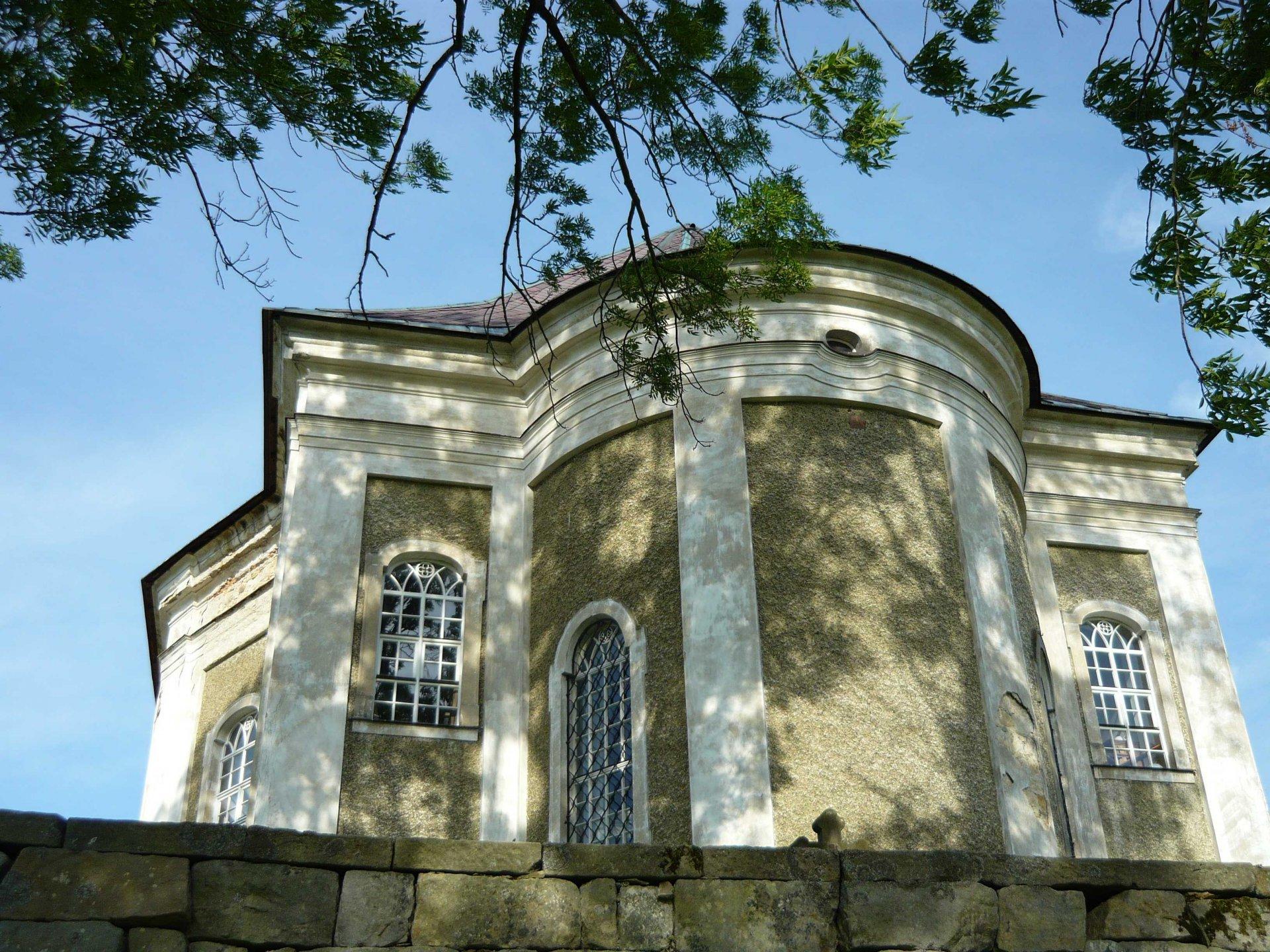 Kilian Ignaz Dientzenhofer (1718–1752), Entwurf für den Bau der Pfarrkirche St. Prokop, Bösig an der Mettau (Bezděkov nad Metují), Pfarrkirche St. Prokop, 1724–1727, Bild 4/9
