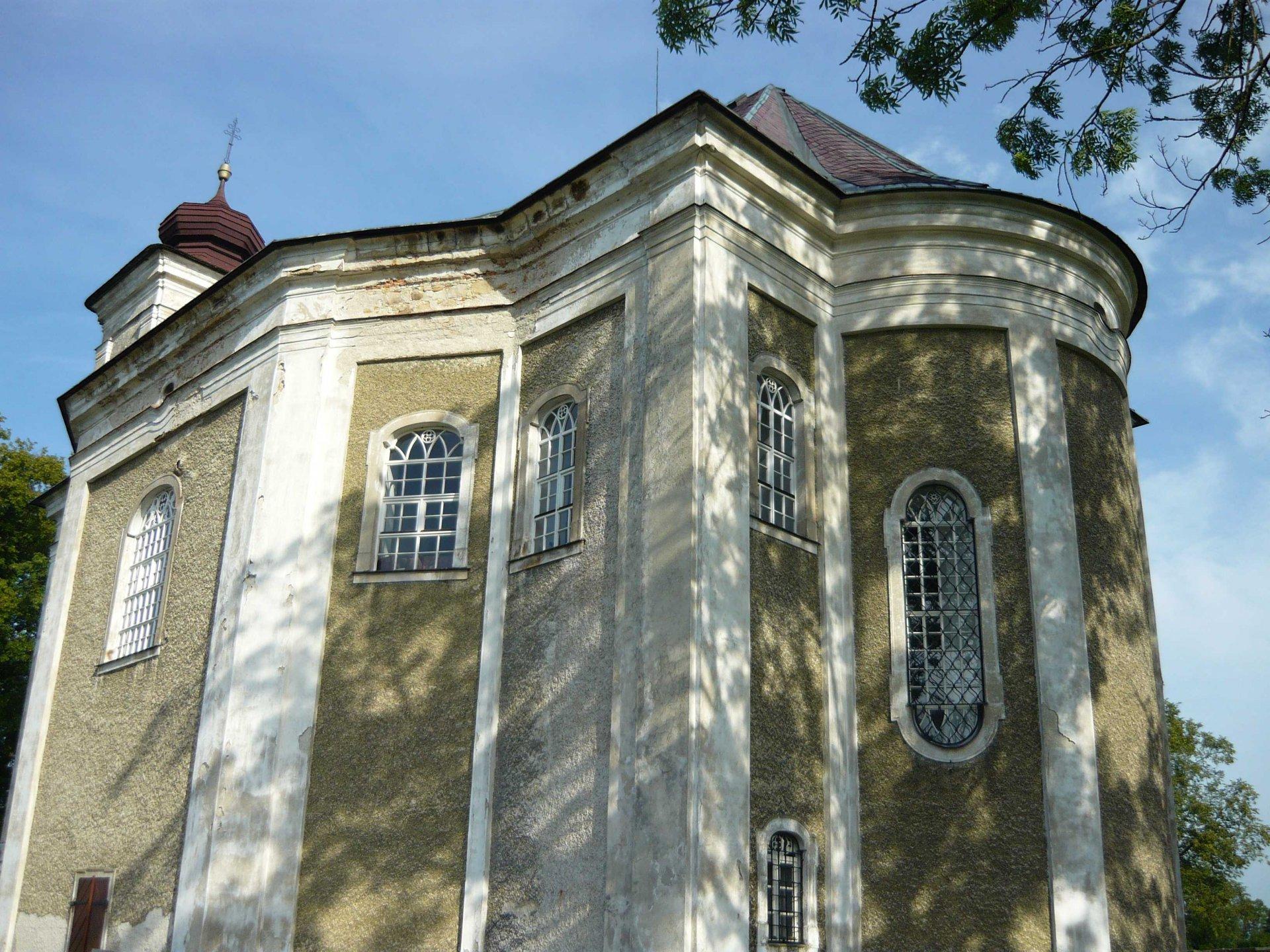 Kilian Ignaz Dientzenhofer (1718–1752), Entwurf für den Bau der Pfarrkirche St. Prokop, Bösig an der Mettau (Bezděkov nad Metují), Pfarrkirche St. Prokop, 1724–1727, Bild 7/9