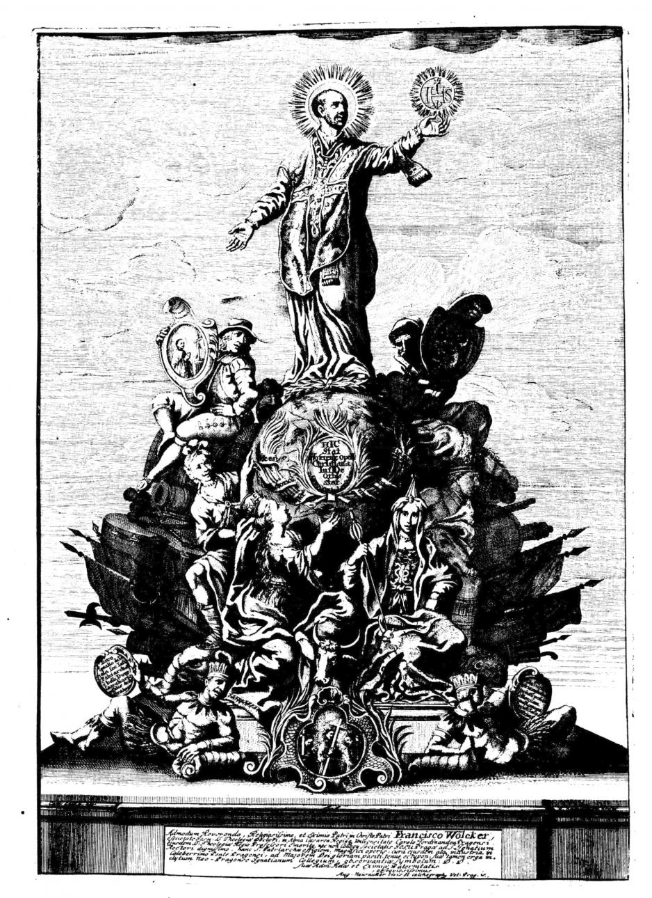 Ferdinand Maximilian Brokoff (1707–1730), Der Triumph des hl. Ignatius von Loyola, Prag, Karlsbrücke, jetzt Prag-Holešovice, Lapidarium, 1711