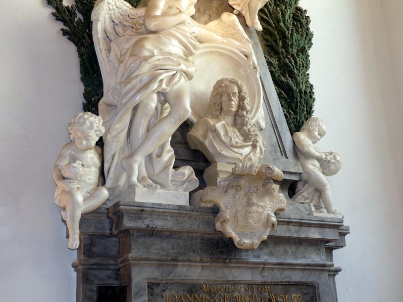 Ferdinand Maximilian Brokoff (1707–1730), Grabmal des Johann Georg von Wolff (gemeinsam mit Johann Adam Karinger, Entwurf von Johann Bernhard Fischer von Erlach), Breslau, Kirche St. Elisabeth, 1721–1723, Bild 4/12