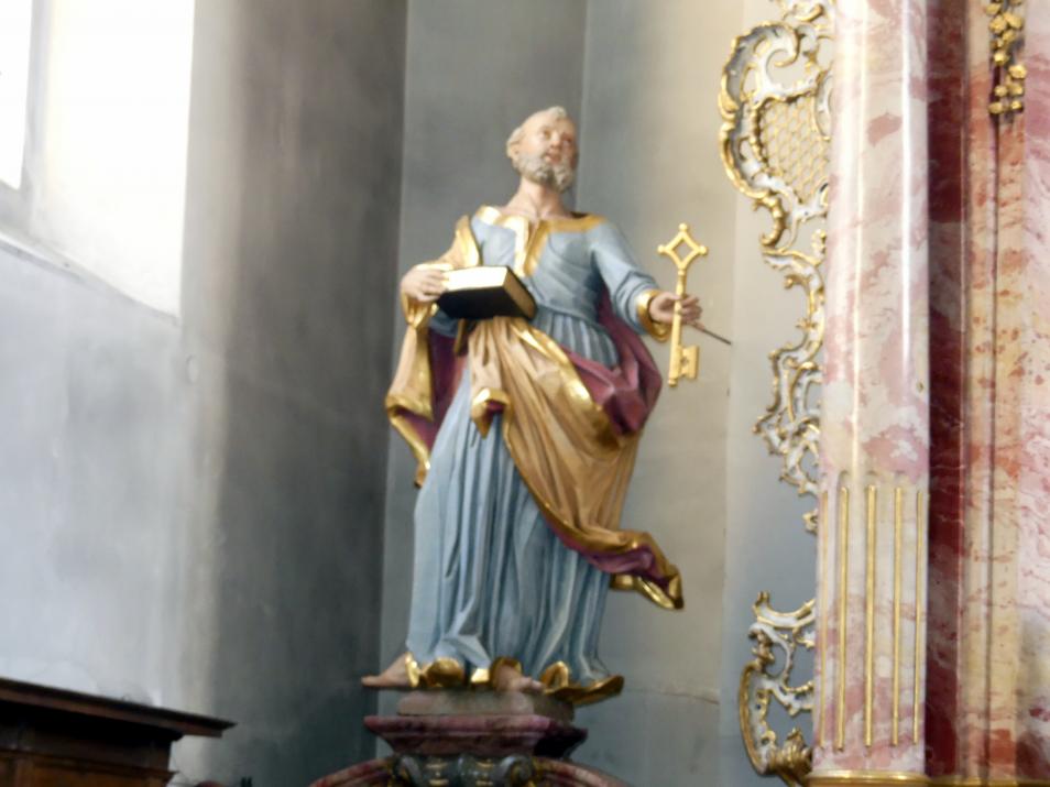 Johann Joseph Christian (1727–1777), Hochaltar (Tabernakel 1770 von Michael Feichtmayer ersetzt), Wilfingen, Pfarrkirche St. Johannes Nepomuk, 1731, Bild 5/17