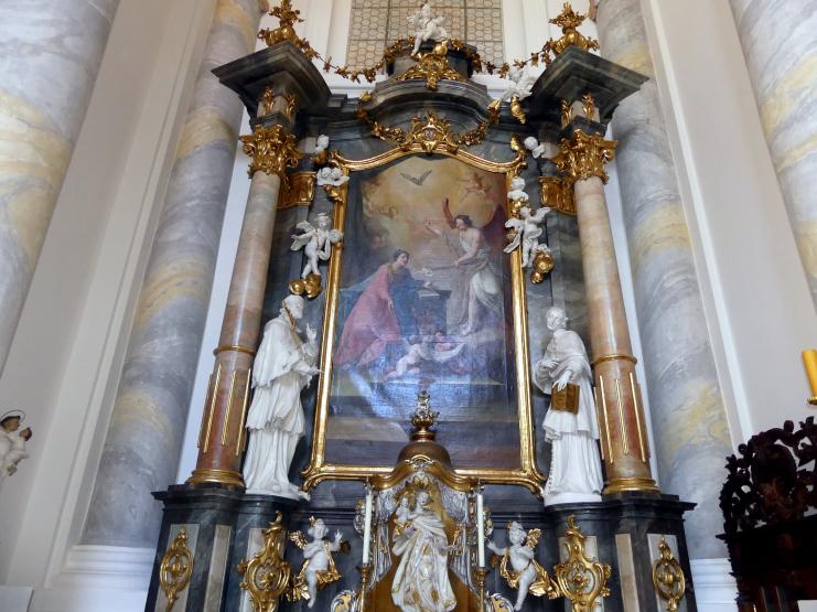 Christian Jorhan der Ältere (1750–1802), Vier Statuen für die rückwärtigen Seitenaltäre, Neustift (Freising), ehem. Prämonstratenserklosterkirche, jetzt Pfarrkirche St. Peter und Paul, 1779