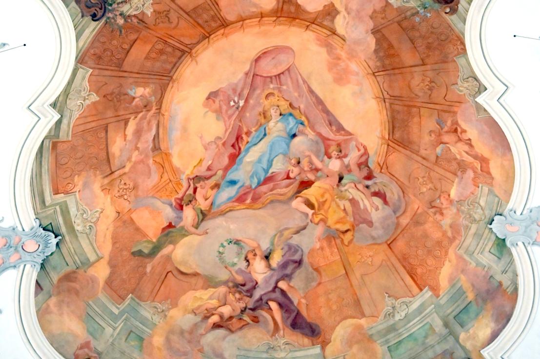 Otto Gebhard (1726–1772), Langhausfresko "Maria Immakulata als Königin des Himmels", Hohenschambach (Hemau), Pfarrkirche Mariä Heimsuchung, 1760, Bild 1/4