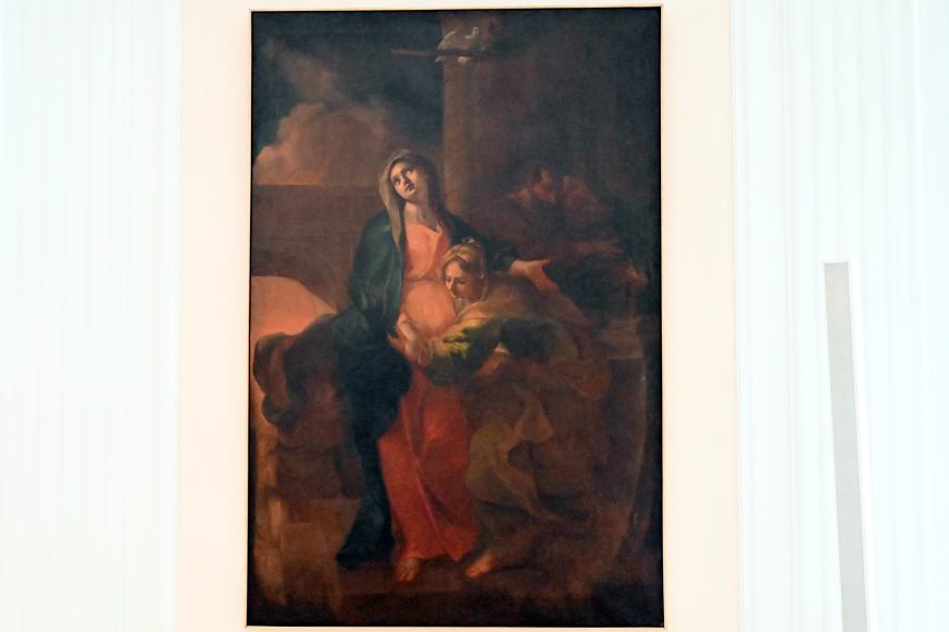 Johann Georg Bergmüller (1709–1762), Heimsuchung: Den du, o Jungfrau, zu Elisabeth getragen hast, Ellwangen, Rosenkranzkapellen auf dem Schönenberg, jetzt Ellwangen Schönenberg, Bildungsstätte, 1733