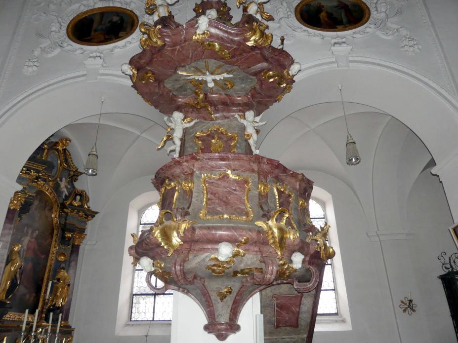 Johann Michael Fischer (Bildhauer) (1744–1792), Kanzel, Neuburg an der Donau, Pfarrkirche St. Peter, 1758–1762, Bild 2/7