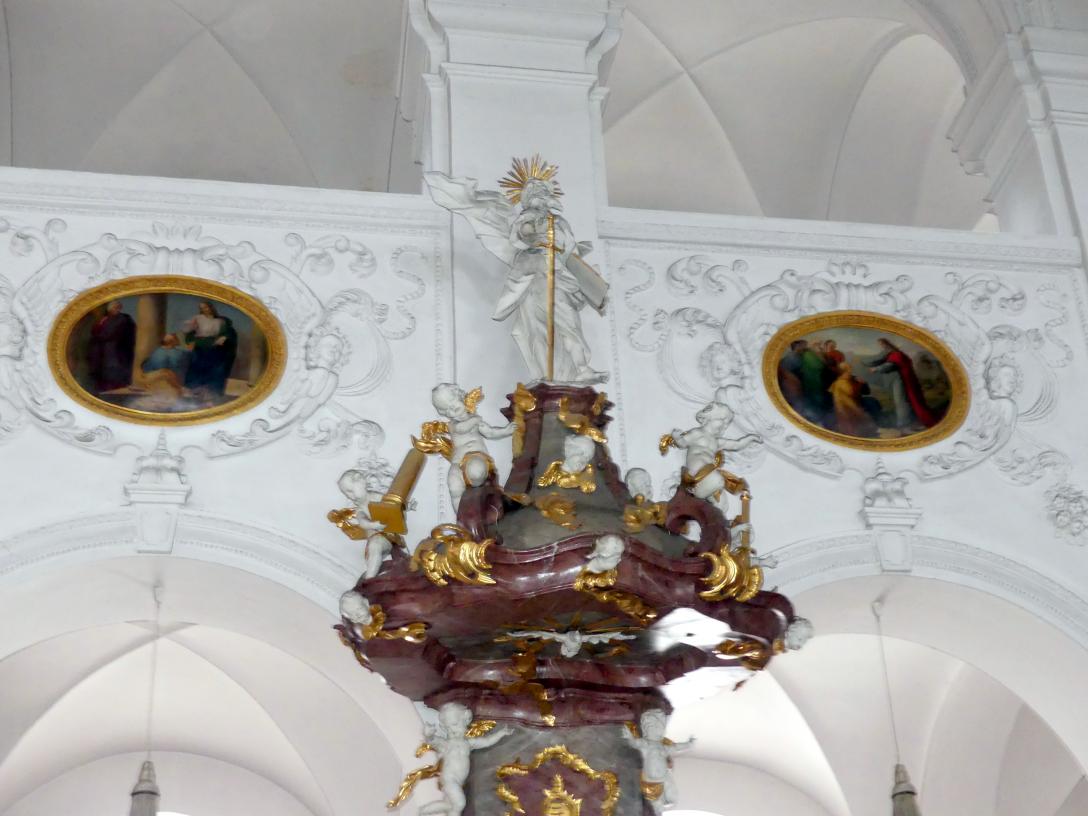 Johann Michael Fischer (Bildhauer) (1744–1792), Kanzel, Neuburg an der Donau, Pfarrkirche St. Peter, 1758–1762, Bild 6/7