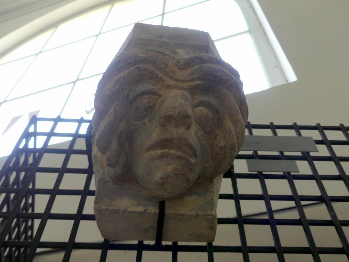 Kragstein mit der Maske eines wilden Mannes, Prag-Holešovice, Lapidarium, Saal 1, 2. Hälfte 14. Jhd., Bild 2/2