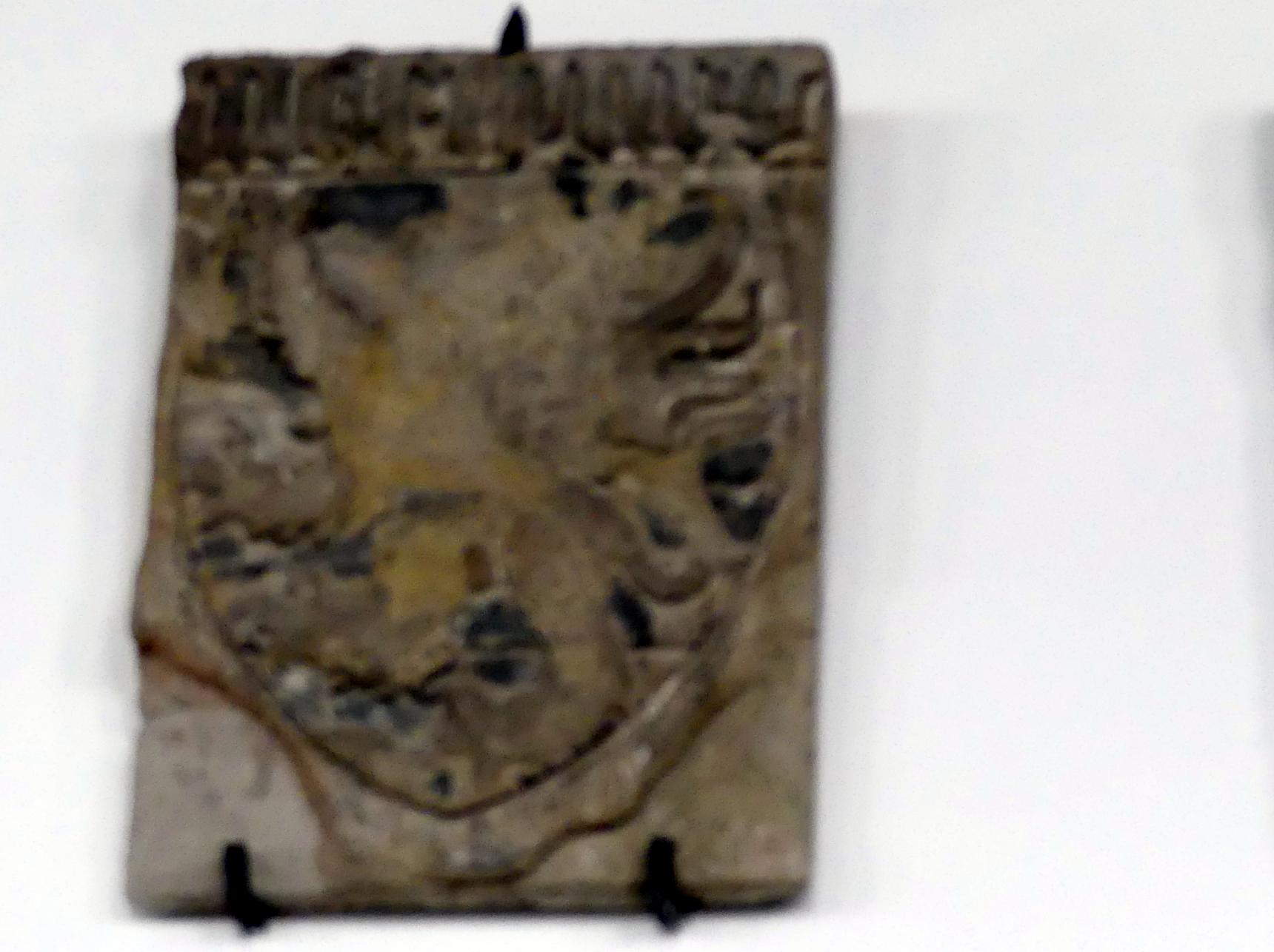 Wappen des Luxemburger Löwen, Prag-Hradschin, Prager Burg, Veitsdom, jetzt Prag-Holešovice, Lapidarium, Saal 1, 2. Hälfte 14. Jhd.