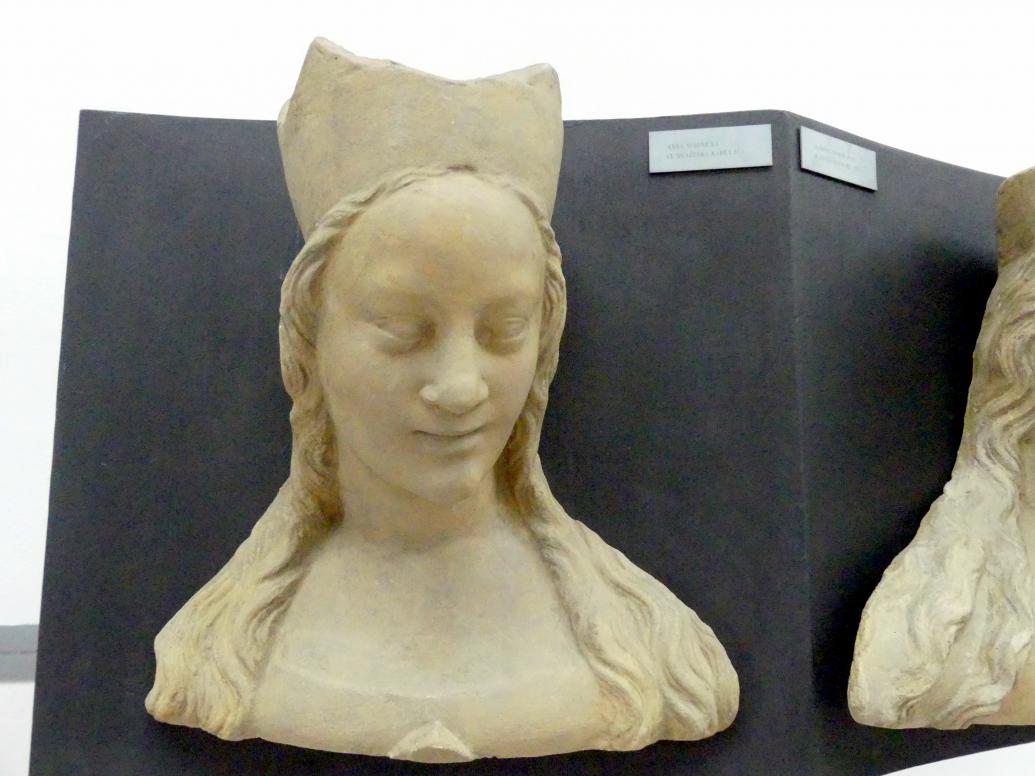 Peter Parler (Werkstatt) (1355–1390), Anna von Schweidnitz, 3. Ehefrau von Karl IV., Prag-Hradschin, Prager Burg, Veitsdom, jetzt Prag-Holešovice, Lapidarium, Saal 2, 1376–1385