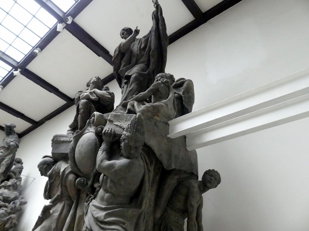 Ferdinand Maximilian Brokoff (1707–1730), Figurengruppe mit dem Hl. Franz Xaver, Prag, Karlsbrücke, jetzt Prag-Holešovice, Lapidarium, Saal 4, 1711, Bild 5/8