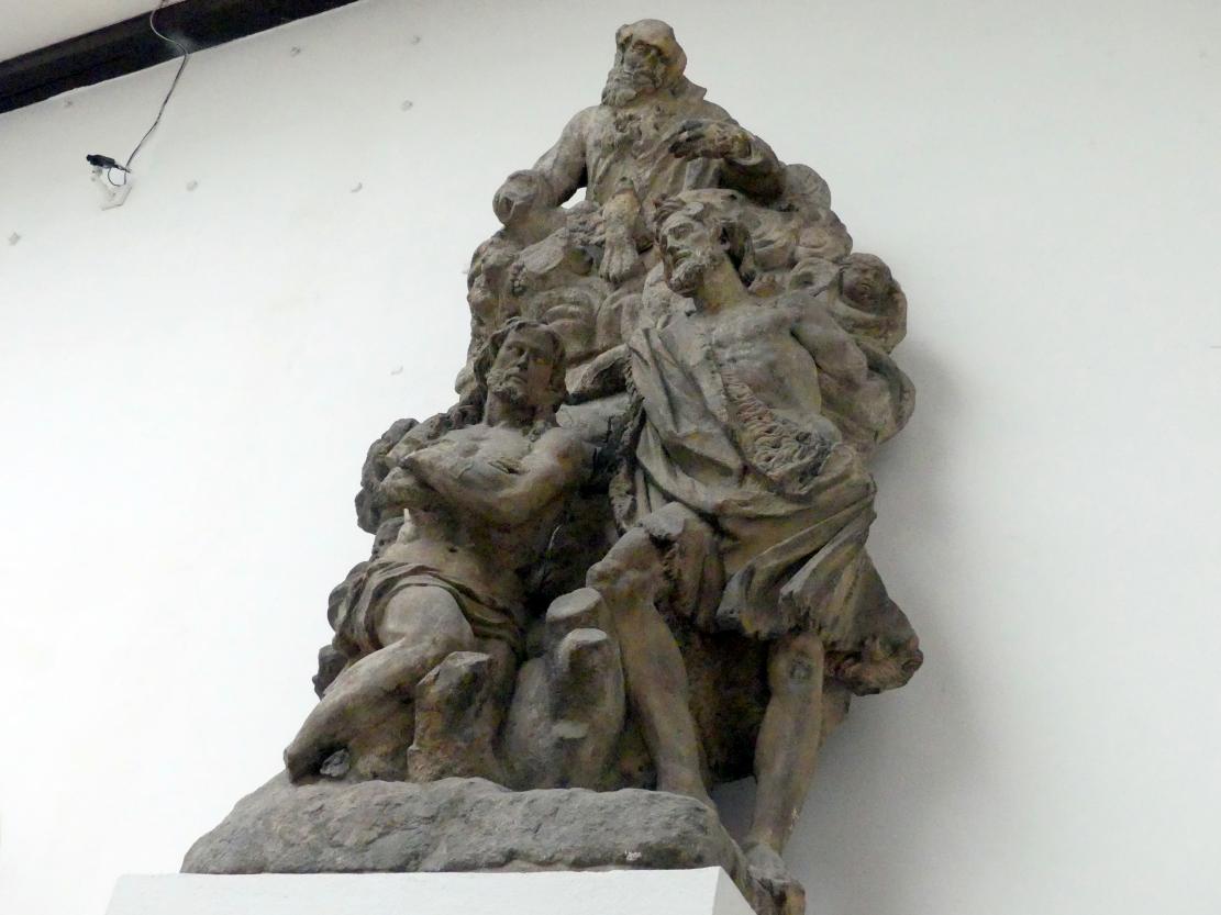 Johann Brokoff (1682–1715), Statuengruppe der Taufe Christi, Prag, Karlsbrücke, jetzt Prag-Holešovice, Lapidarium, Saal 4, 1706, Bild 4/5