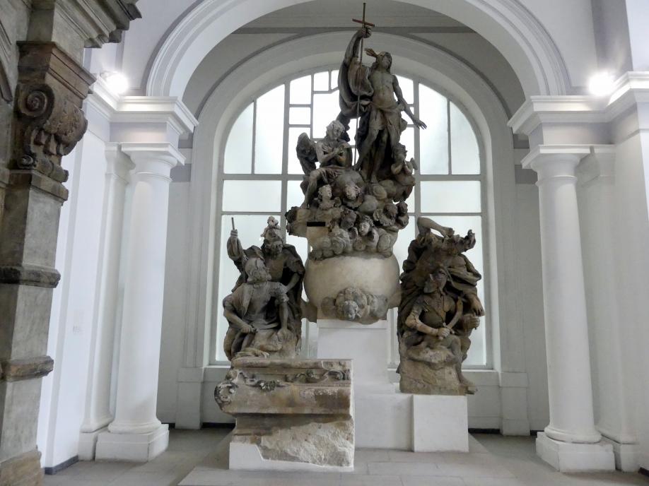 Johann Michael Brüderle (1739–1740), Skulptur der Auferstehung Christi, Prag-Hradschin, Prager Loreto, ehem. Kapuzinerkloster, jetzt Prag-Holešovice, Lapidarium, Saal 4, 1740
