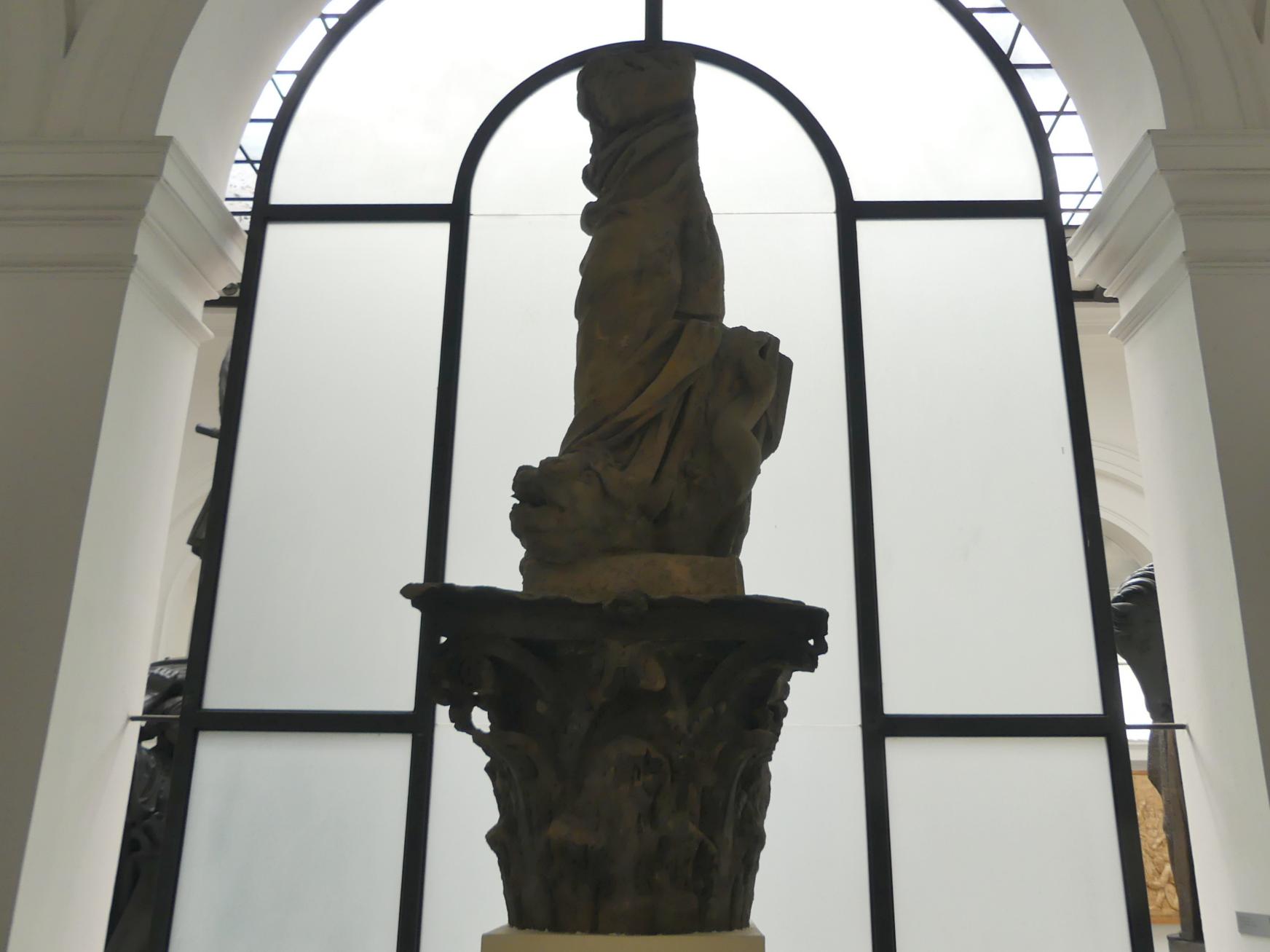 Johann Georg Bendl (1650–1680), Fragment der Skulptur Immaculata, Prag-Altstadt, Altstädter Ring, jetzt Prag-Holešovice, Lapidarium, Saal 5, 1650, Bild 1/2