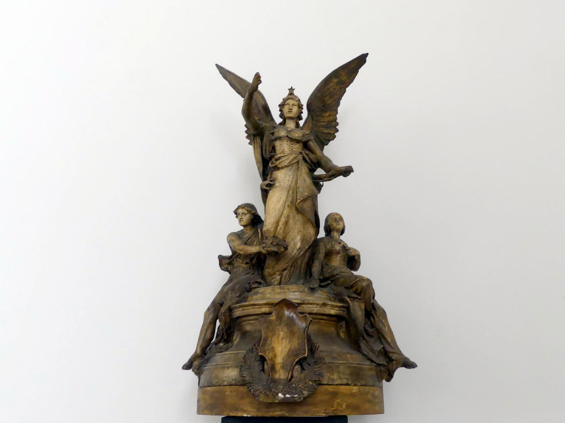 Bohuslav Schnirch (1887–1889), Allegorie der Hingabe, Prag-Neustadt, Nationalmuseum am Wenzelsplatz, jetzt Prag-Holešovice, Lapidarium, Saal 7, 1887, Bild 1/2