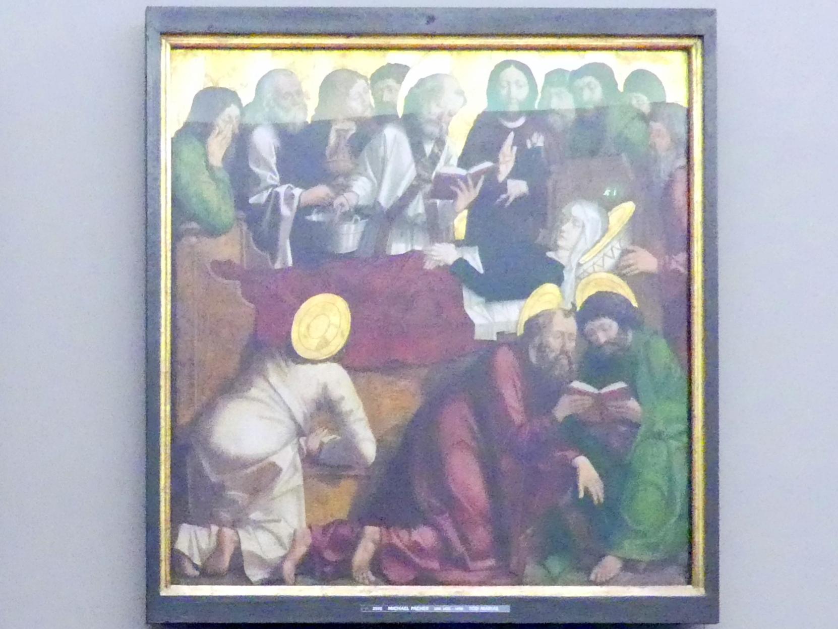 Michael Pacher (1461–1497), Innenseite des Schreinflügels des Hochaltars 'Tod Mariens', St. Lorenzen, Pfarrkirche St. Laurentius, jetzt München, Alte Pinakothek, Erdgeschoss Saal II, 1465