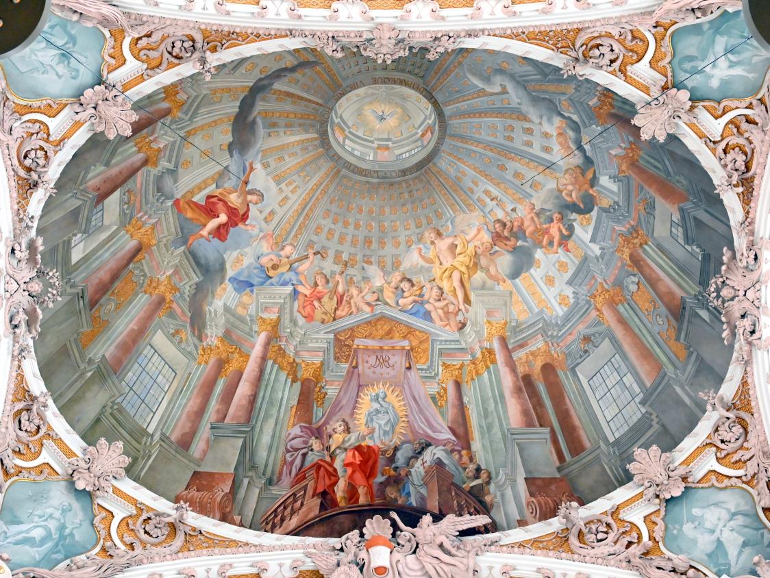 Cosmas Damian Asam (1713–1738), Fresko St. Jakob fordert zur Verehrung der Gottesmutter auf, Innsbruck, ehem. Stadtpfarrkirche, heute Dom zu St. Jakob, 1722–1723