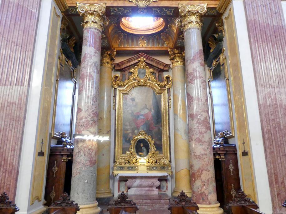 Andrea Pozzo (1671–1709), Je ein Altarbild und zwei Seitenbilder in den acht Seitenkapellen, Wien, Jesuitenkirche Mariä Himmelfahrt, St. Ignatius und St. Franz Xaver (Universitätskirche ), 1703–1709, Bild 3/24