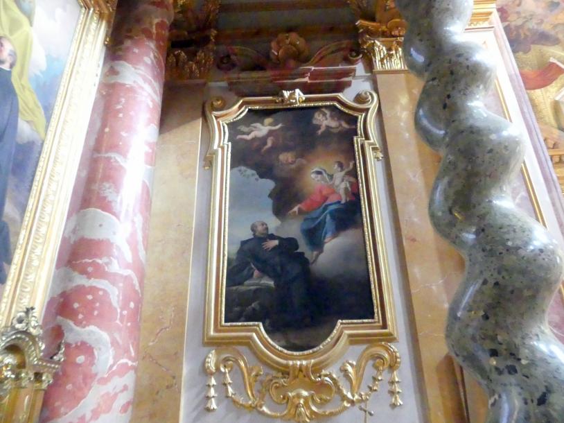 Andrea Pozzo (1671–1709), Je ein Altarbild und zwei Seitenbilder in den acht Seitenkapellen, Wien, Jesuitenkirche Mariä Himmelfahrt, St. Ignatius und St. Franz Xaver (Universitätskirche ), 1703–1709, Bild 11/24