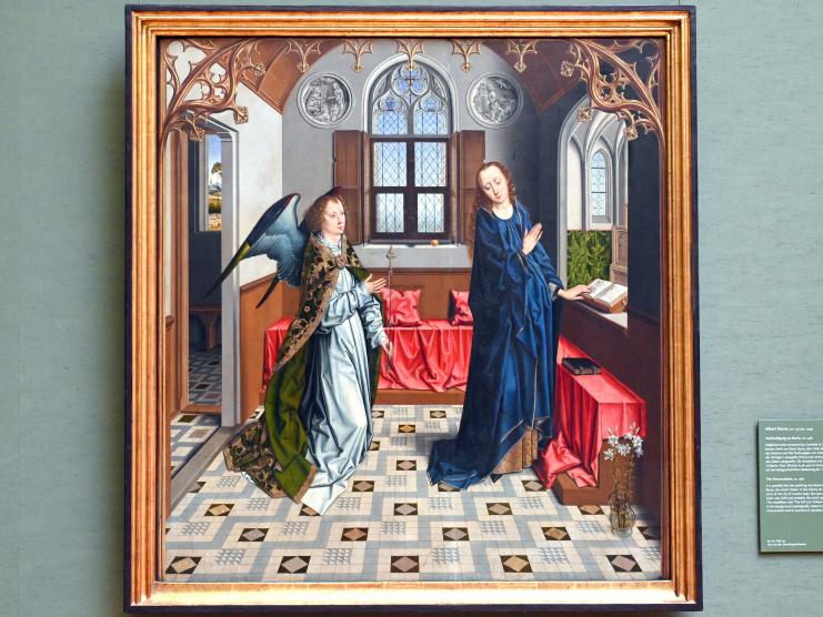 Albert (Aelbrecht) Bouts (1480–1537), Verkündigung an Maria, München, Alte Pinakothek, Obergeschoss Saal I, um 1480, Bild 1/2