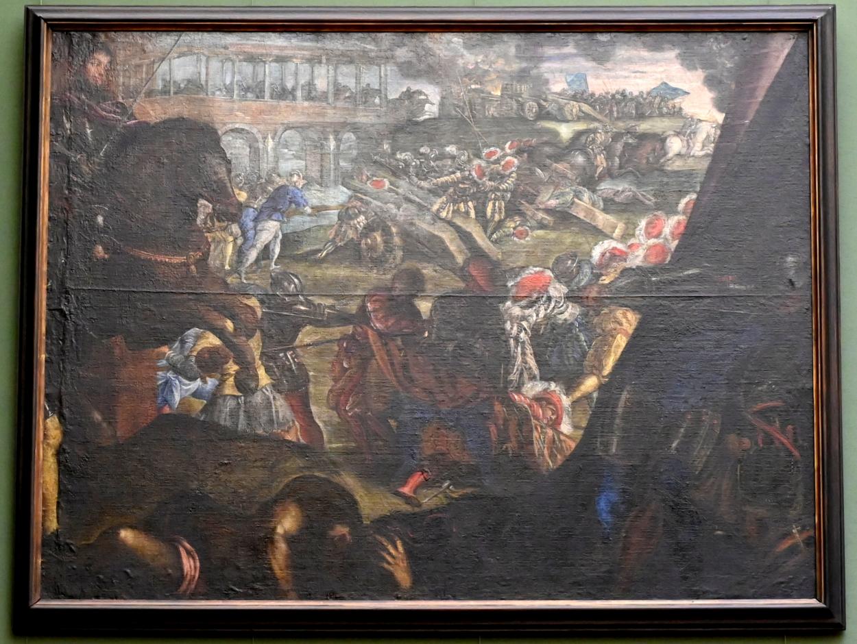 Tintoretto (Jacopo Robusti) (1540–1590), Federico II. Gonzaga verteidigt Pavia, Mantua, Palazzo Ducale, jetzt München, Alte Pinakothek, Obergeschoss Saal V, um 1579–1580