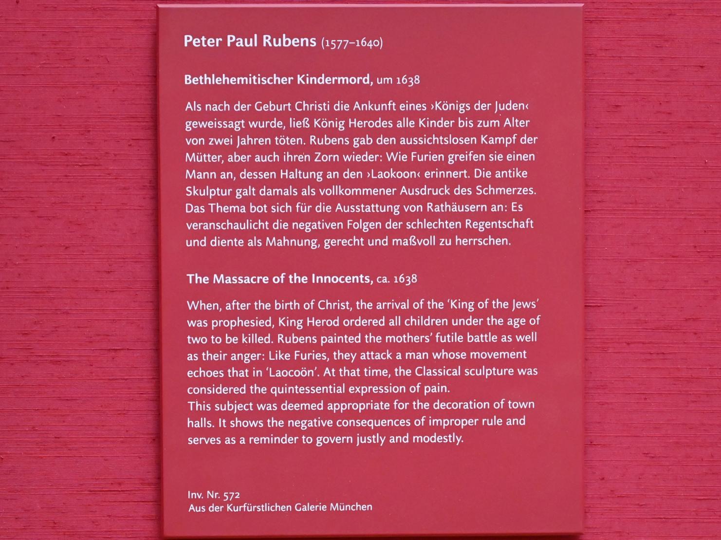Peter Paul Rubens (1598–1650), Bethlehemitischer Kindermord, München, Alte Pinakothek, Obergeschoss Saal VIII, um 1638, Bild 2/2