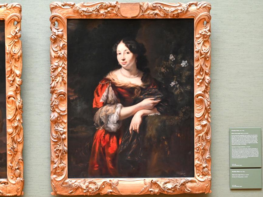 Nicolaes Maes (1652–1687), Bildnis einer jungen Dame, München, Alte Pinakothek, Obergeschoss Saal IX, um 1675–1680, Bild 1/2
