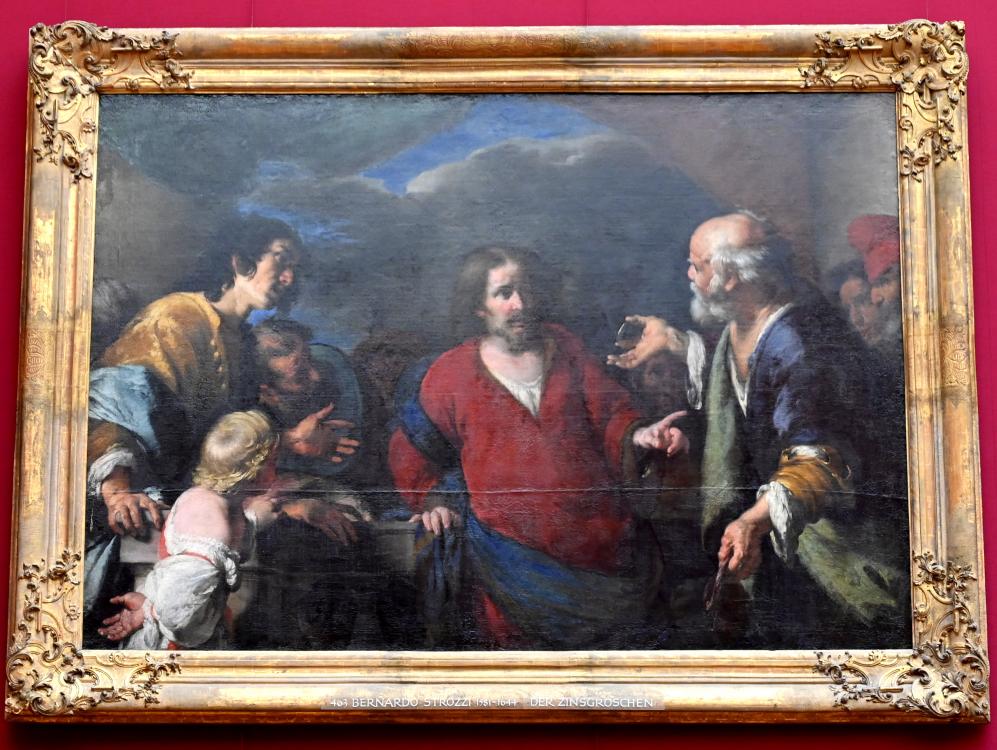 Bernardo Strozzi (1622–1644), Das Gleichnis vom Zinsgroschen, München, Alte Pinakothek, Obergeschoss Saal X, nach 1630