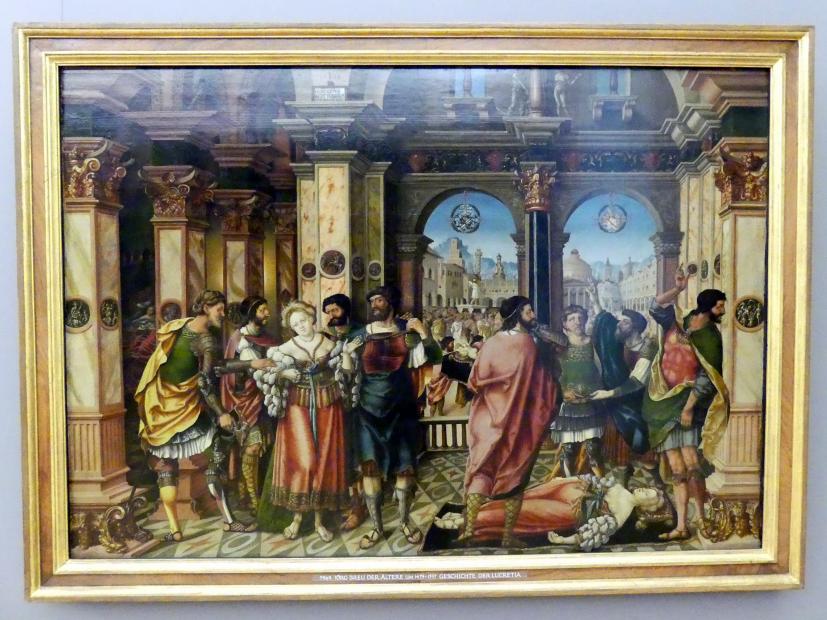 Jörg Breu der Ältere (1501–1534), Geschichte der Lucretia, München, Alte Pinakothek, Erdgeschoss Saal I, 1528, Bild 1/2