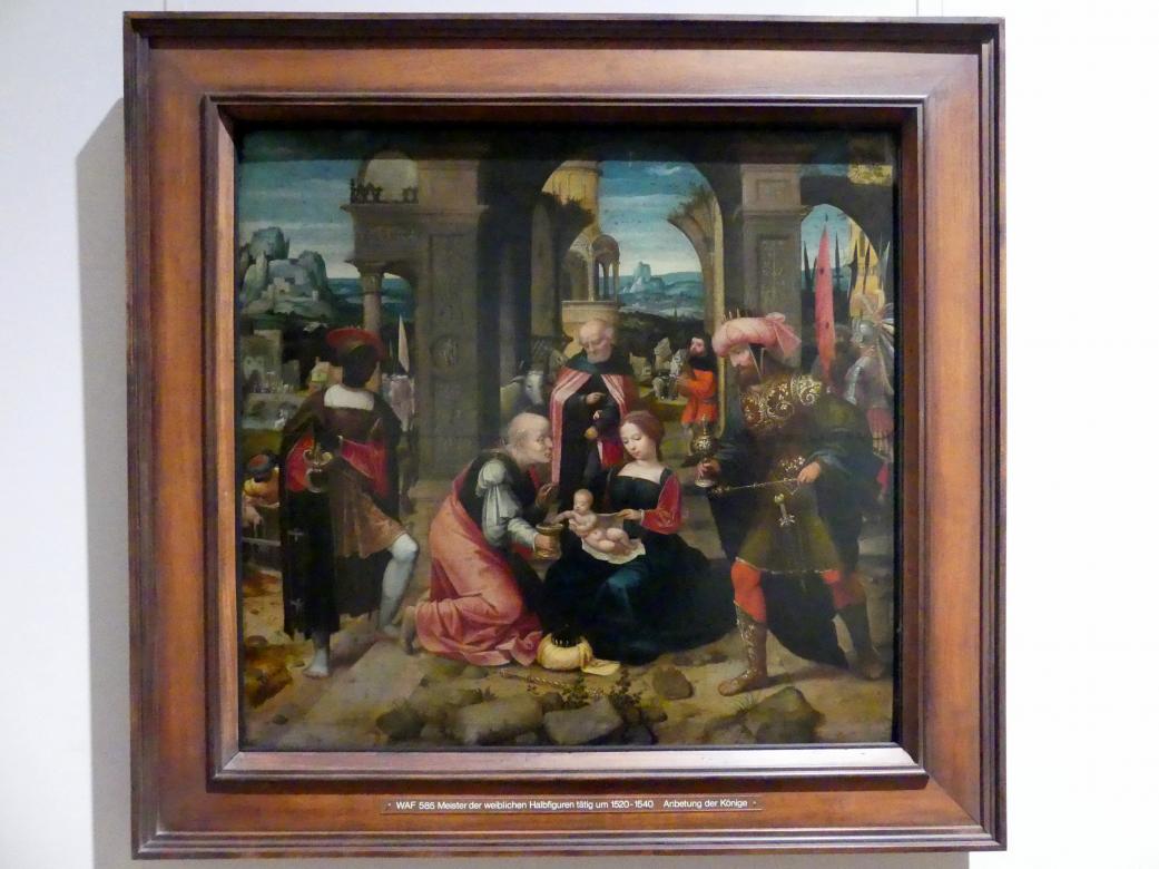 Meister der weiblichen Halbfiguren (1530–1540), Anbetung der Könige, München, Alte Pinakothek, Erdgeschoss Saal IIc, um 1520–1540, Bild 1/2