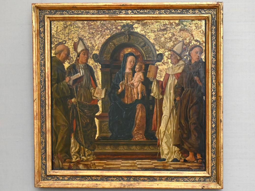 Thronende Maria mit Kind und vier Heiligen, München, Alte Pinakothek, Obergeschoss Kabinett 4, um 1480