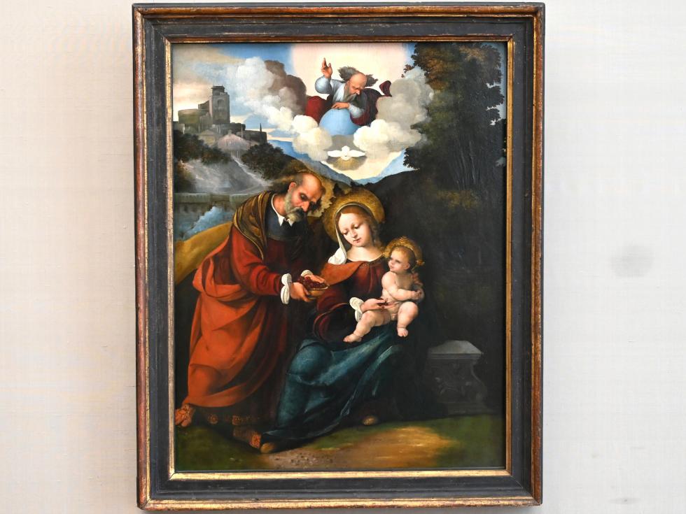 Ludovico Mazzolino (1505–1525), Heilige Familie, München, Alte Pinakothek, Obergeschoss Kabinett 4, 1516, Bild 1/2