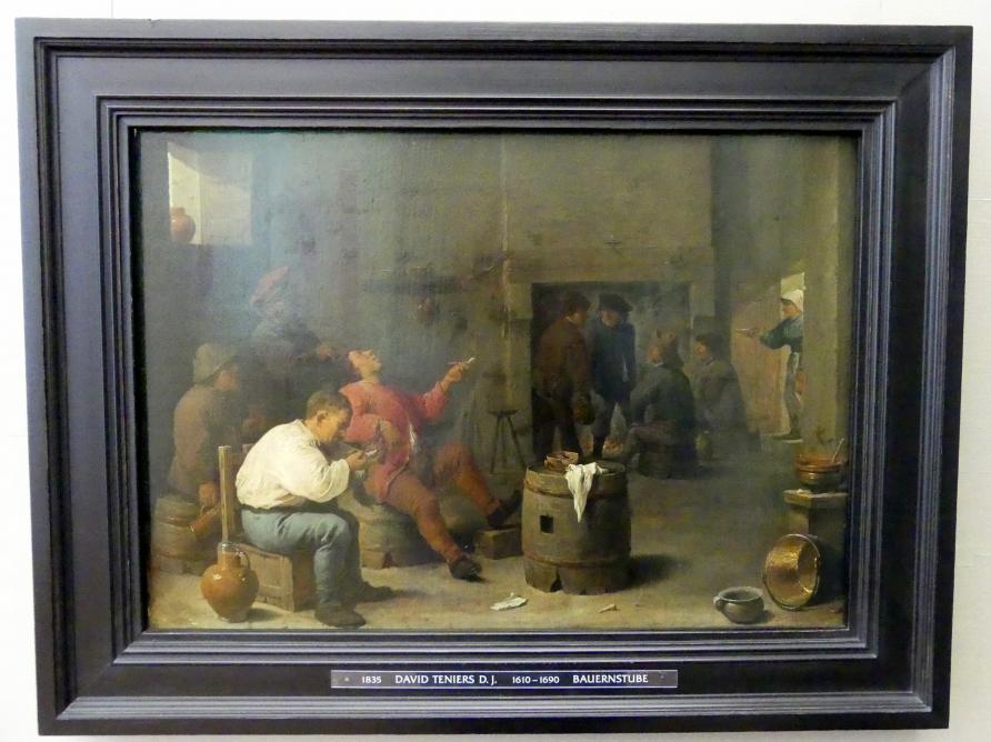 David Teniers der Jüngere (1633–1682), Bauernstube, München, Alte Pinakothek, Obergeschoss Kabinett 10, um 1635, Bild 1/2