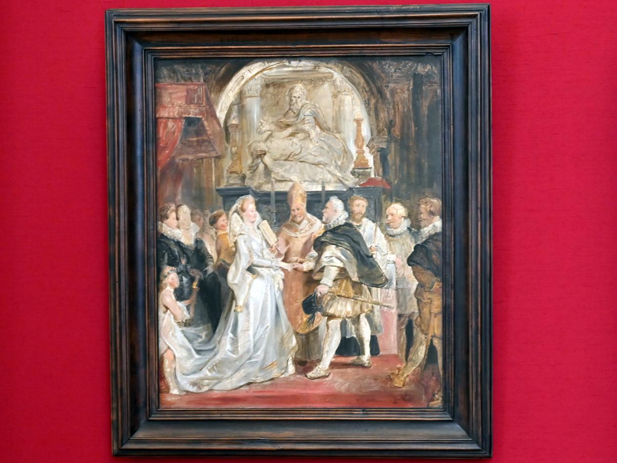 Peter Paul Rubens (1598–1640), Die Vermählung "in procuratione" (Skizze zum Medici-Zyklus), München, Alte Pinakothek, Obergeschoss Kabinett 12, um 1622–1623