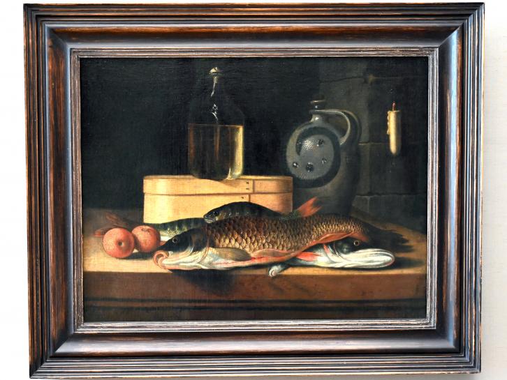 Sebastian Stoskopff (1620–1645), Stillleben mit Fischen, München, Alte Pinakothek, Obergeschoss Kabinett 13, um 1640–1645, Bild 1/2