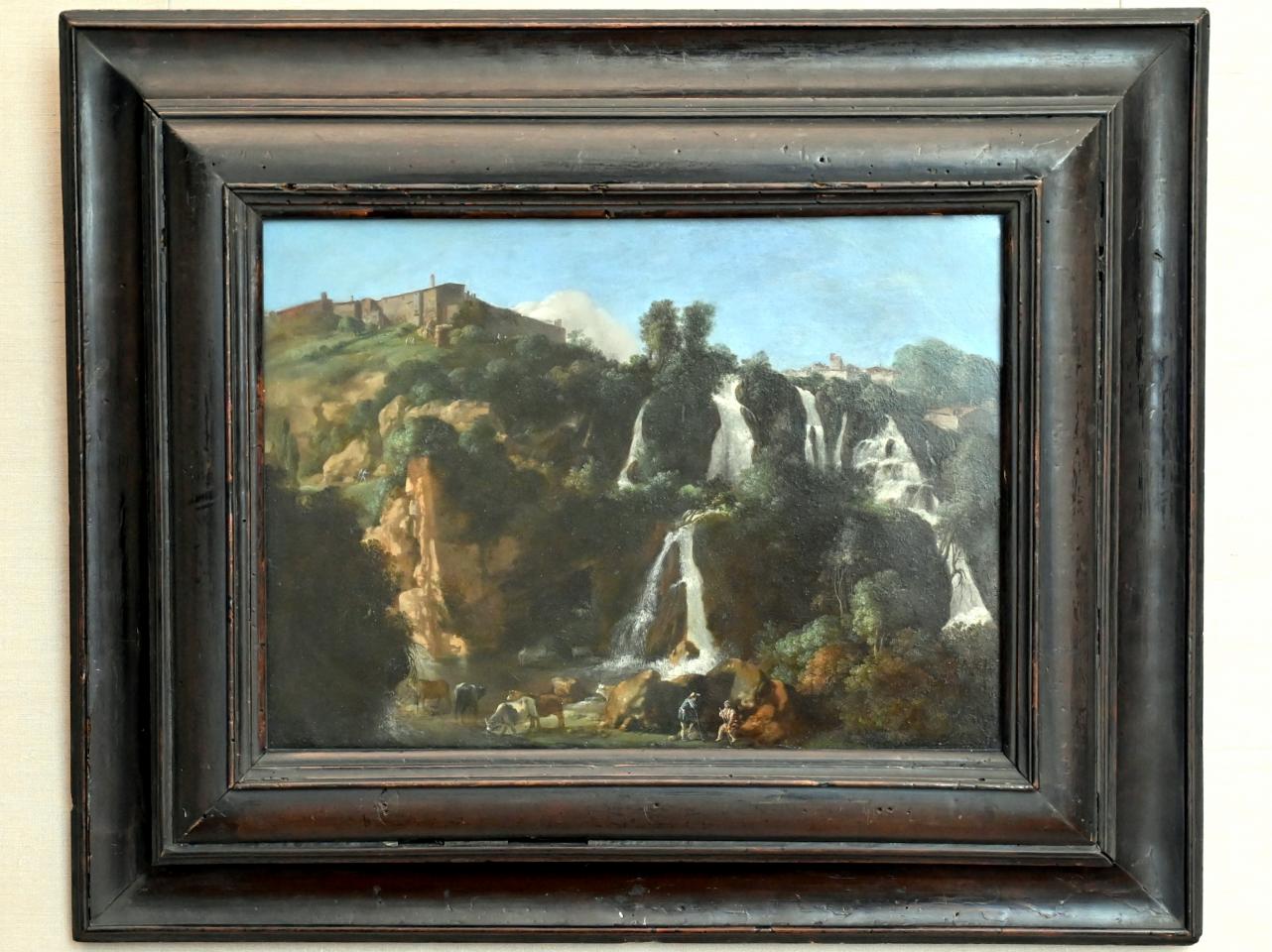 Cornelis van Poelenburgh (1620–1646), Die Wasserfälle von Tivoli, München, Alte Pinakothek, Obergeschoss Kabinett 15, um 1622, Bild 1/2