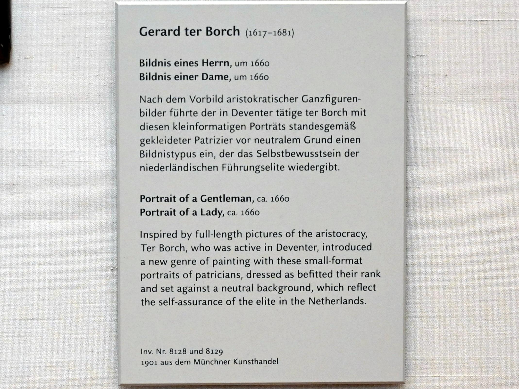 Gerard ter Borch (1635–1675), Bildnis eines Herrn, München, Alte Pinakothek, Obergeschoss Kabinett 19, um 1660, Bild 2/2
