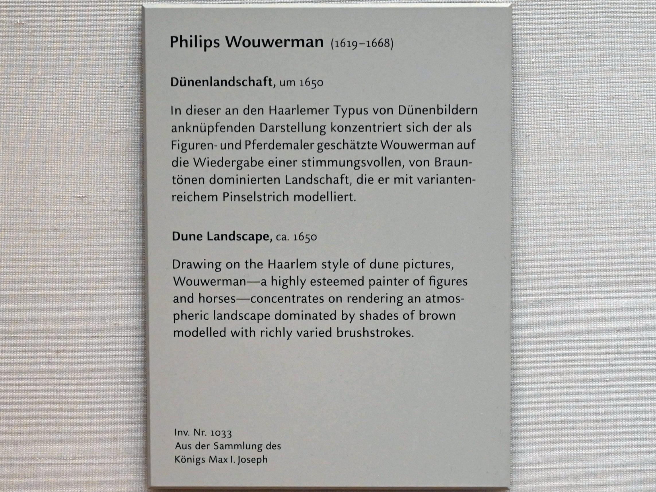 Philips Wouwerman (1645–1665), Dünenlandschaft, München, Alte Pinakothek, Obergeschoss Kabinett 21, um 1650, Bild 2/2