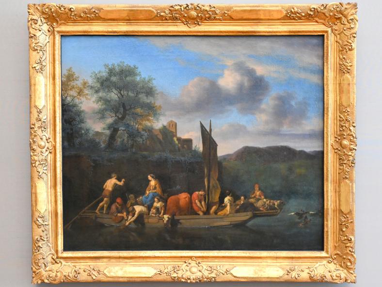 Adriaen van de Velde (1658–1668), Italienische Landschaft mit Fähre, München, Alte Pinakothek, Obergeschoss Kabinett 23, 1667, Bild 1/2
