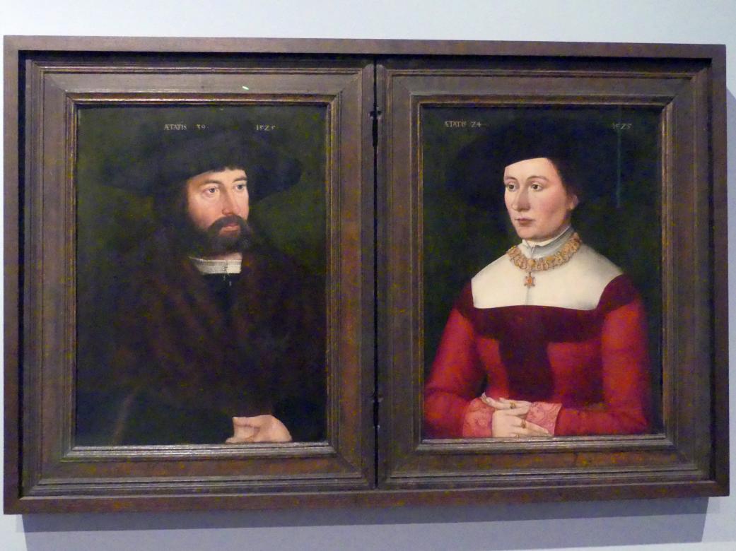 Hans Plattner (1525), Bildnisdiptychon des Ehepaars Hans (1486--1544) und Barbara Straub (1501--1560), Nürnberg, Germanisches Nationalmuseum, Saal 107, 1525