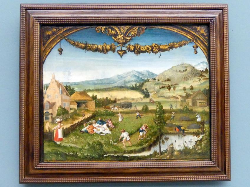 Hans Wertinger (1515–1526), Sieben Tafeln aus einer Folge von Monatsbildern, Nürnberg, Germanisches Nationalmuseum, Saal 113, um 1525–1526, Bild 4/9