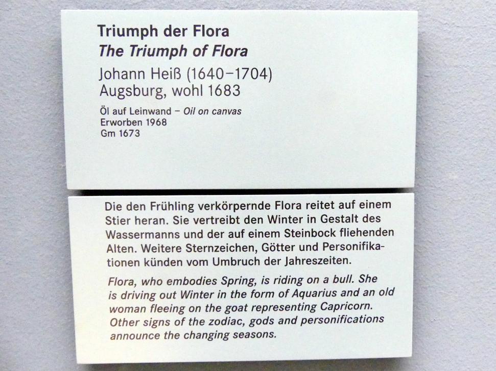 Johann Heiss (1675–1685), Triumph der Flora, Nürnberg, Germanisches Nationalmuseum, Saal 124, 1683, Bild 2/2